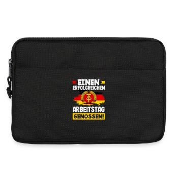 Erfolgreicher Arbeitstag Genossen Ossi Spruch DDR - Laptoptasche 13" - Schwarz - Vorne