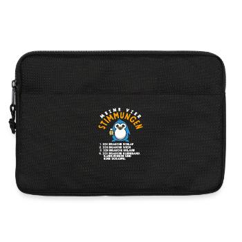 Meine vier Stimmungen Schlaf Bier Urlaub Schaufel - Laptoptasche 13" - Schwarz - Vorne