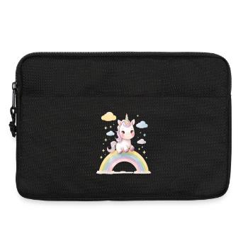 Licorne sur la magie de l’arc-en-ciel - Sacoche pour ordinateur portable 13 pouces - noir - Devant