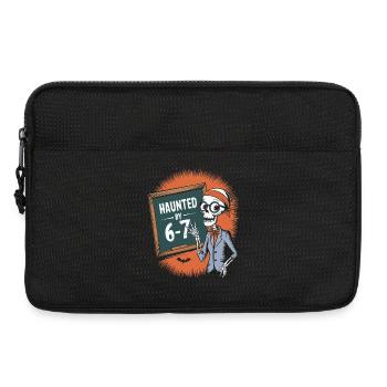 Conception de squelette hanté avec tableau noir et chauves-souris - Sacoche pour ordinateur portable 13 pouces - noir - Devant