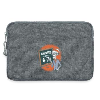 Haunted Skeleton Design with Chalkboard and Bats - Laptop bag 13" - heather grey - Front