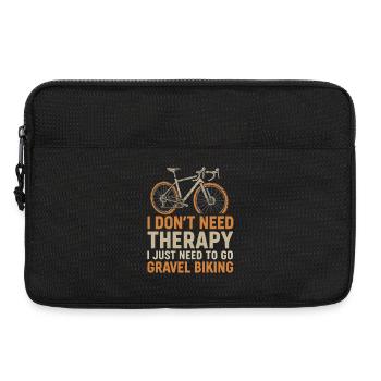 Gravel Bike Shirt – Keine Therapie, nur Radfahren - Laptoptasche 13" - Schwarz - Vorne