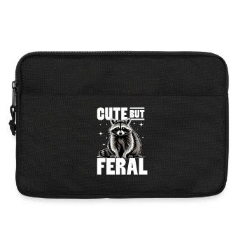 Funny Raccoon - Laptoptasche 13" - Schwarz - Vorne