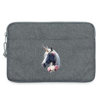 Licorne Poney Cavalier Chevaux Équitation Licornes - Sacoche pour ordinateur portable 13 pouces - gris chiné - Devant