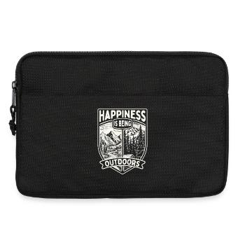 Happiness Is Being Outdoors Nature Hiking Humor - Laptop bag 13" - black - Front