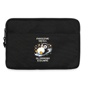 Évasion glissante | Pingouin Compétence Humour - Sacoche pour ordinateur portable 13 pouces - noir - Devant
