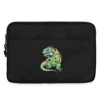 Cooler Leguan Mit Hoodie - Laptoptasche 13" - Schwarz - Vorne