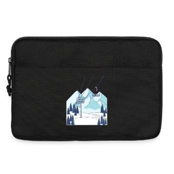Remontée mécanique montagne paysage hivernal - Sacoche pour ordinateur portable 13 pouces - noir - Devant