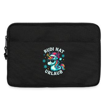 Weihnachten Spruch Humor Einhorn Lustig Rentier - Laptoptasche 13" - Schwarz - Vorne
