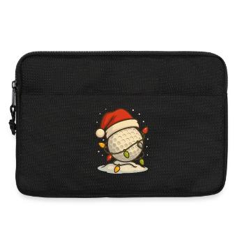 Funny Golf Christmas Golf Ball Santa Hat - Laptop bag 13" - black - Front