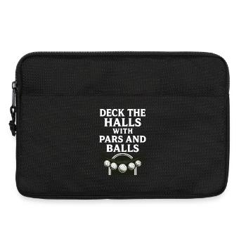 Deck The Halls With Pars And Balls Christmas Golf - Laptop bag 13" - black - Front