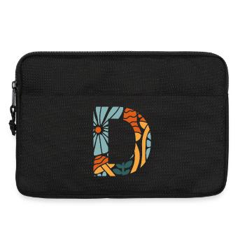 Buchstabe D Groovy Flowers Geschenkidee - Laptoptasche 13" - Schwarz - Vorne