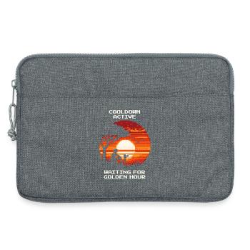 Cooldown aktiv | Goldene Stunde Fotografie - Laptoptasche 13" - Grau meliert - Vorne