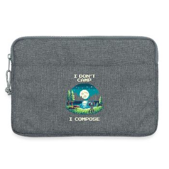 I don't camp, I compose | Composition - Laptop bag 13" - heather grey - Front