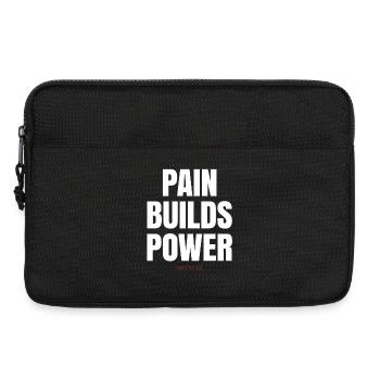 Schmerz baut Kraft auf - Laptoptasche 13" - Schwarz - Vorne