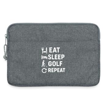 Eat Sleep Golf Repeat Funny Golf Player Design - Laptop bag 13" - heather grey - Front
