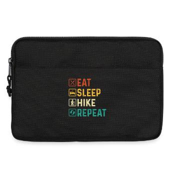 Eat Sleep Hike Repeat Funny Trail Lover Quote - Laptop bag 13" - black - Front