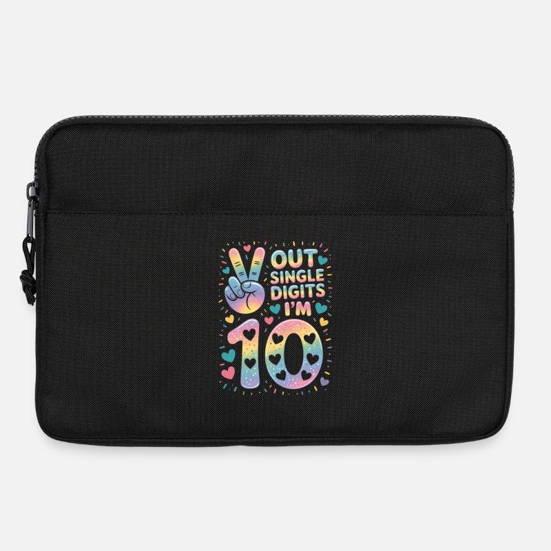 10. Geburtstag Mädchen | Doppelter Ziffern-Spaß - Laptoptasche 13" - Schwarz