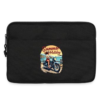 Motorrad Summer Holiday Urlaub Bikerin - Laptoptasche 13" - Schwarz - Vorne