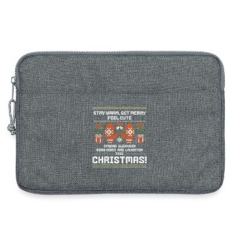 Glühwein‑Vibes und Lachen zu Weihnachten - Laptoptasche 13" - Grau meliert - Vorne