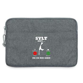 Vacances à la mer du Nord QUAND SYLT APPELLE DRÔLE - Sacoche pour ordinateur portable 13 pouces - gris chiné - Devant