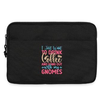 Garden Gnome Costume Drink Coffee & Hang Out Gnome - Laptoptasche 13" - Schwarz - Vorne
