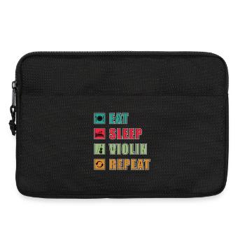 Eat Sleep Violin Repeat Grafik - Laptoptasche 13" - Schwarz - Vorne