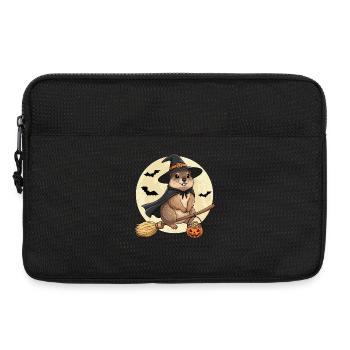 Süßer Murmeltier Hexe Halloween Kürbis Vollmond - Laptoptasche 13" - Schwarz - Vorne
