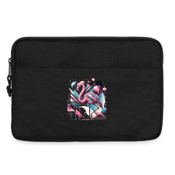 Neon Flamingo Geometrische Pop 80er - Laptoptasche 13" - Schwarz - Vorne