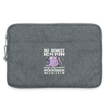 Bad mistake little cat - Laptop bag 13" - heather grey - Front