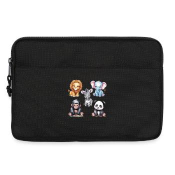 Cute jungle animal friends for children's rooms - Laptop bag 13" - black - Front