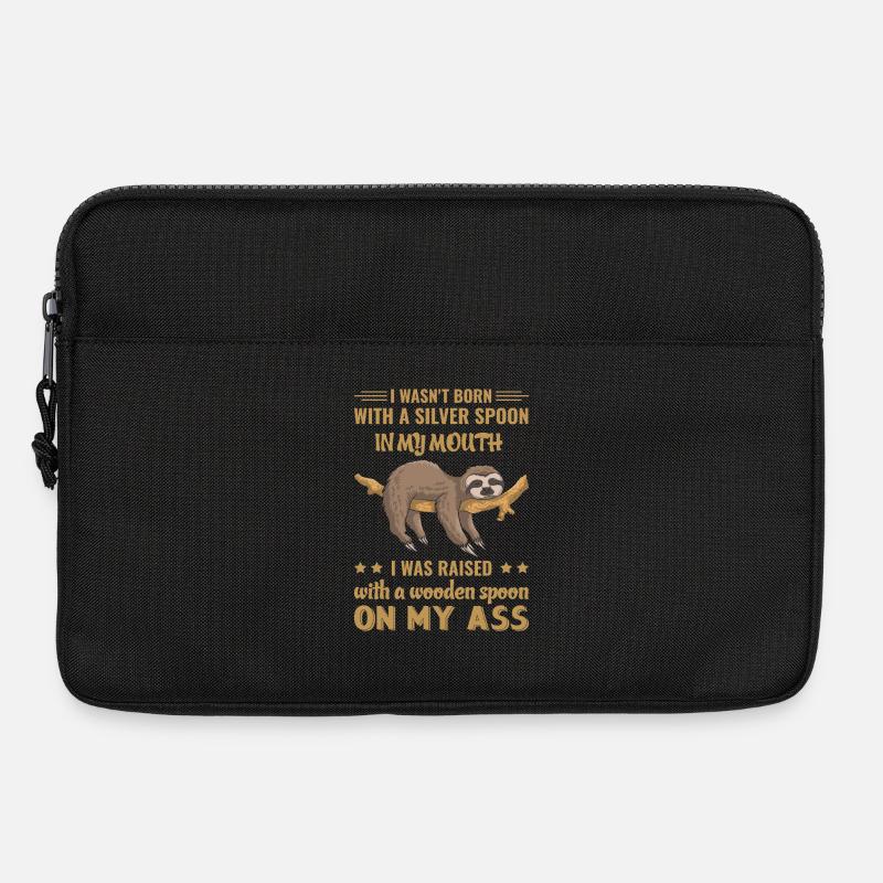 Faultier Lustiger Spruch - Laptoptasche 13" - Schwarz