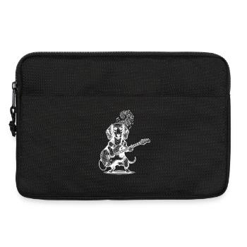 Dackel Gitarre spielender Hund - Laptoptasche 13" - Schwarz - Vorne
