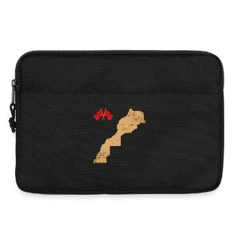 Carte Maroc Drapeaux Vintage - Sacoche pour ordinateur portable 13 pouces - noir - Devant