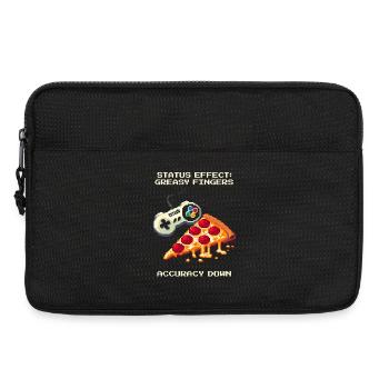 Status-Effekt: Fettige Finger | Pizza Aim Humor - Laptoptasche 13" - Schwarz - Vorne