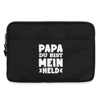 Lustiges Vatertag Geschenk Papa Bier - Laptoptasche 13" - Schwarz - Vorne