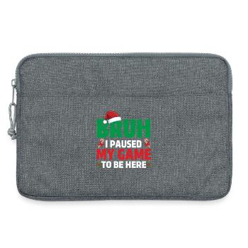 Bruh, ich habe mein Spiel pausiert, um hier zu sein Gaming Xmas Gamer - Laptoptasche 13" - Grau meliert - Vorne