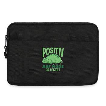 Testé positif pour l’humour de Dino fatigué - Sacoche pour ordinateur portable 13 pouces - noir - Devant