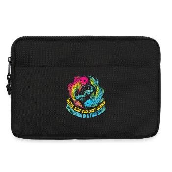 Two Lost Souls – Koi Fish Retro - Laptop bag 13" - black - Front