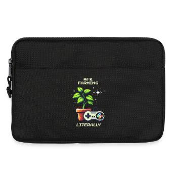 Élevage AFK | Gamer plante blague pixel art - Sacoche pour ordinateur portable 13 pouces - noir - Devant