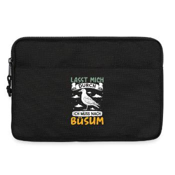 Nordsee Urlaub LASST MICH DURCH MUSS NACH BÜSUM - Laptoptasche 13" - Schwarz - Vorne