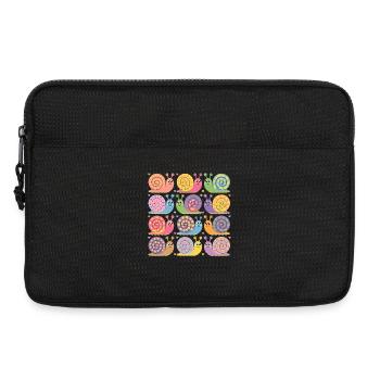 Colorful Kawaii Snail Pattern Pastel Colors - Laptop bag 13" - black - Front