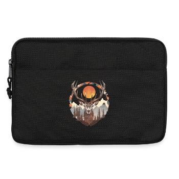 Hirsch unter der Sonne im Wald - Laptoptasche 13" - Schwarz - Vorne