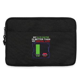 Mon ratio K/D est meilleur que celui de mon joueur de la vie sociale - Sacoche pour ordinateur portable 13 pouces - noir - Devant