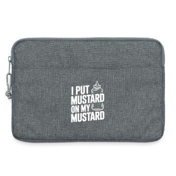 I Put Mustard on My Mustard - Laptop bag 13" - heather grey - Front
