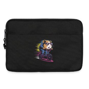 Cycliste hamster en rage - Sacoche pour ordinateur portable 13 pouces - noir - Devant