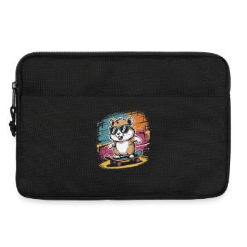 Bunter Skate-Hamster mit Sonnenbrille - Laptoptasche 13" - Schwarz - Vorne