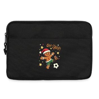 Gingerbread Man Goal Celebration Santa oh snap - Laptop bag 13" - black - Front