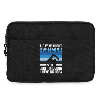 Schwimmen Wassersport Schwimmer Geschenke - Laptoptasche 13" - Schwarz - Vorne