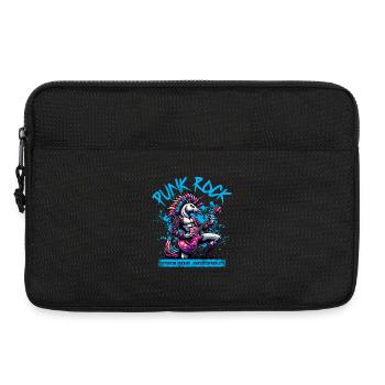 Punk Rock Rebellion Einhorn - Laptoptasche 13" - Schwarz - Vorne